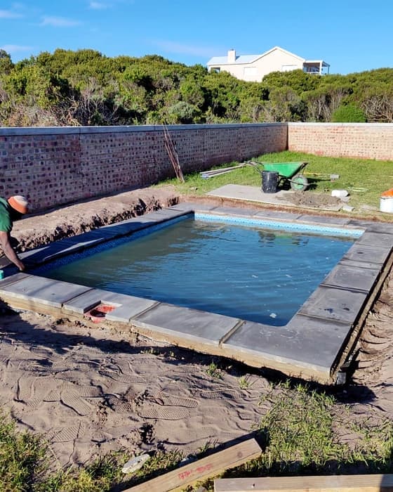 A pool build in progress, a new build, Klipfontein