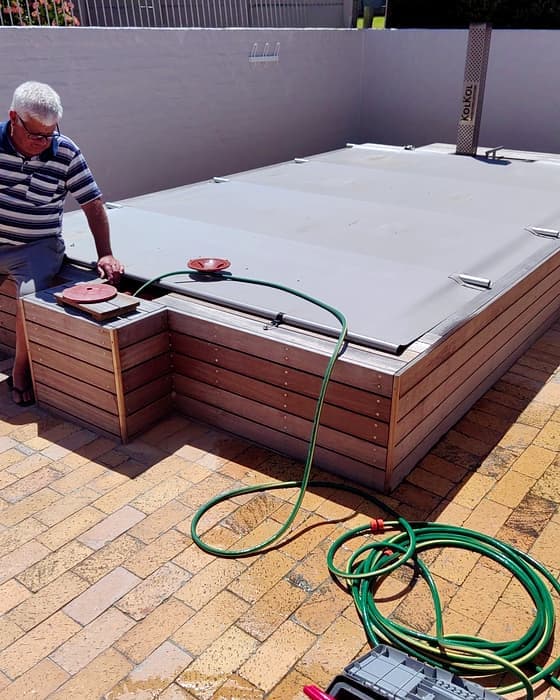 A pool cover in use in the Overberg